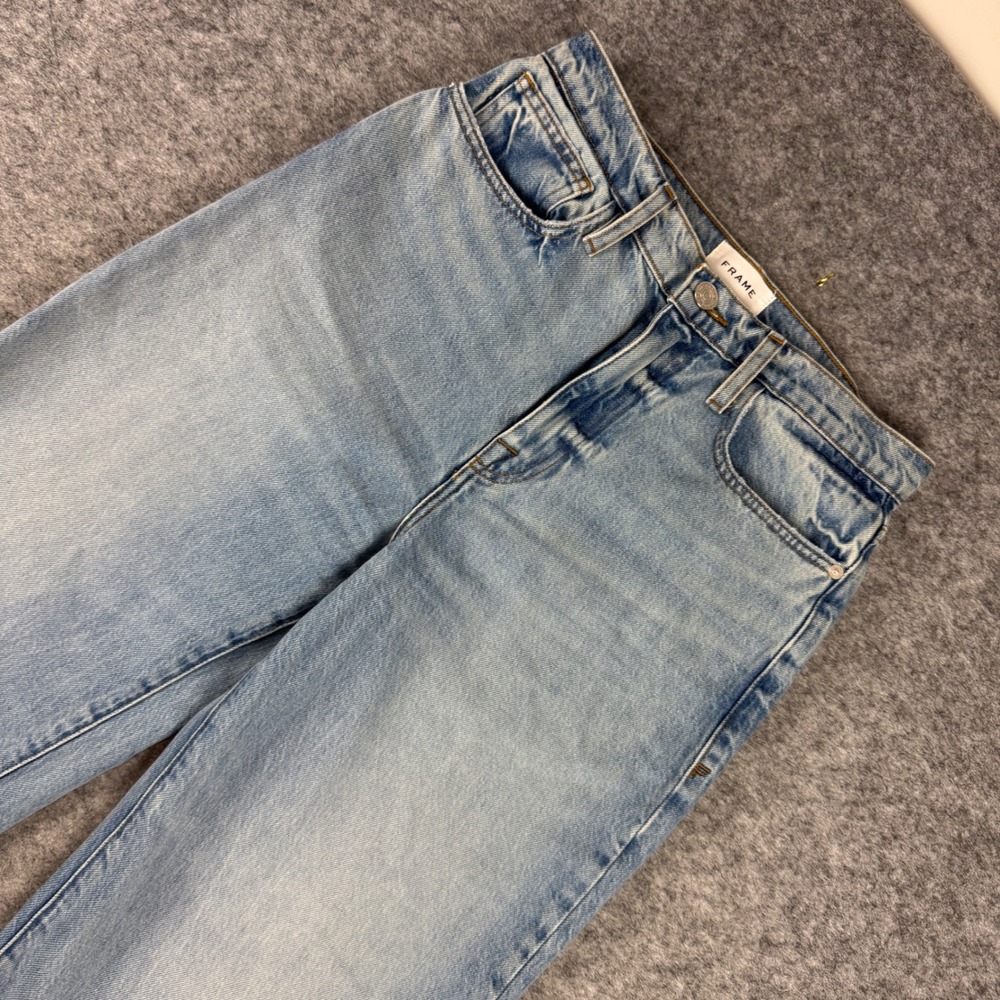 FRAME Le Jane Wide Leg Jeans Weston Grind Light Wash LJNWL510 Size 27